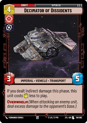 Decimator of Dissidents (JTL) Uncommon Fantasy Flight Games Standard Non-Foil