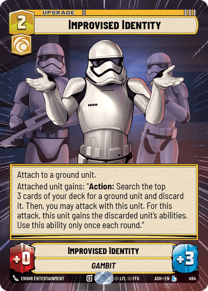 Improvised Identity (ASH) Legendary Star Wars Unlimited Fantasy Flight Games Hyperspace Non-Foil