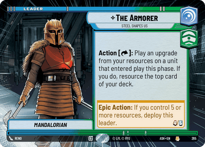 The Armorer - Steel Shapes Us (ASH) Rare Star Wars Unlimited Fantasy Flight Games Hyperspace Non-Foil