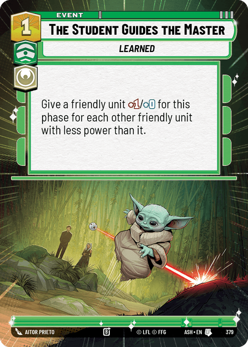 The Student Guides the Master (ASH) Uncommon Star Wars Unlimited Fantasy Flight Games Hyperspace Non-Foil