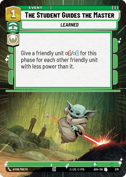 The Student Guides the Master (ASH) Uncommon Star Wars Unlimited Fantasy Flight Games Hyperspace Non-Foil