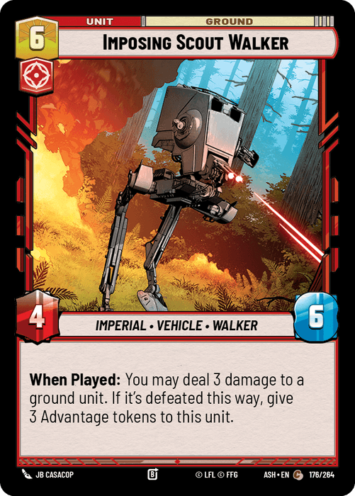 Imposing Scout Walker (ASH) Common Star Wars Unlimited Fantasy Flight Games Standard Non-Foil