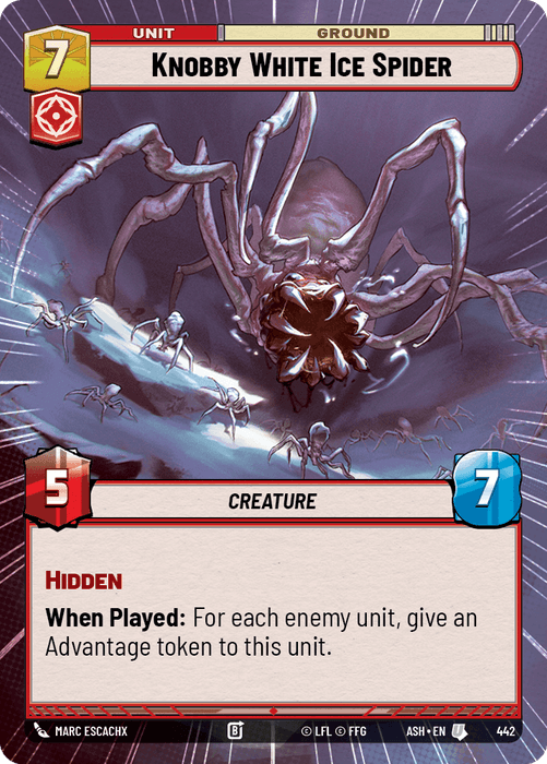 Knobby White Ice Spider (ASH) Uncommon Star Wars Unlimited Fantasy Flight Games Hyperspace Non-Foil