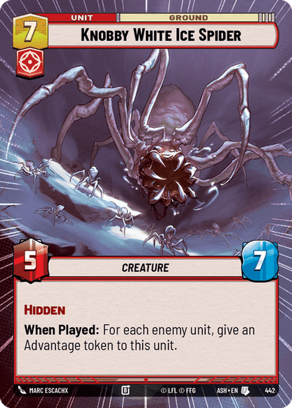 Knobby White Ice Spider (ASH) Uncommon Star Wars Unlimited Fantasy Flight Games Hyperspace Non-Foil