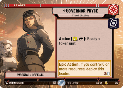 Governor Pryce - Tyrant of Lothal (SEC) Rare Fantasy Flight Games Hyperspace Non-Foil