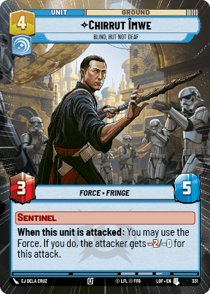 Chirrut Îmwe - Blind, but not Deaf (LOF) Uncommon Fantasy Flight Games Hyperspace Non-Foil