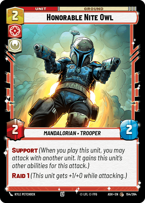 Honorable Nite Owl (ASH) Common Star Wars Unlimited Fantasy Flight Games Standard Non-Foil