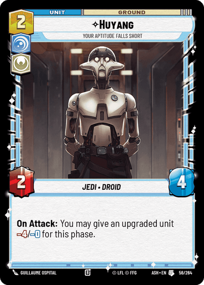 Huyang - Your Aptitude Falls Short (ASH) Uncommon Star Wars Unlimited Fantasy Flight Games Standard Non-Foil