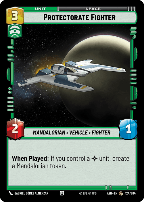 Protectorate Fighter (ASH) Common Star Wars Unlimited Fantasy Flight Games Standard Non-Foil