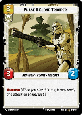 Phase II Clone Trooper (TWI) Common Star Wars Unlimited Fantasy Flight Games Standard Non-Foil 