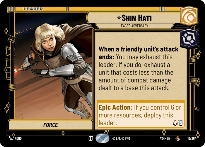 Shin Hati - Eager Adversary (ASH) Common Star Wars Unlimited Fantasy Flight Games Standard Non-Foil