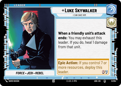 Luke Skywalker - I Can Save Him (ASH) Starter Star Wars Unlimited Fantasy Flight Games Standard Non-Foil