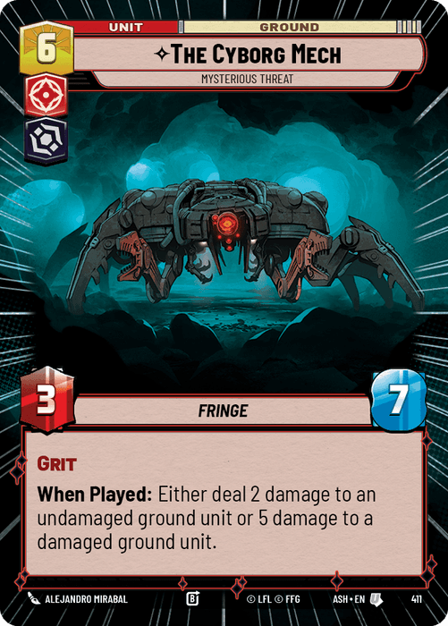 The Cyborg Mech - Mysterious Threat (ASH) Uncommon Star Wars Unlimited Fantasy Flight Games Hyperspace Non-Foil