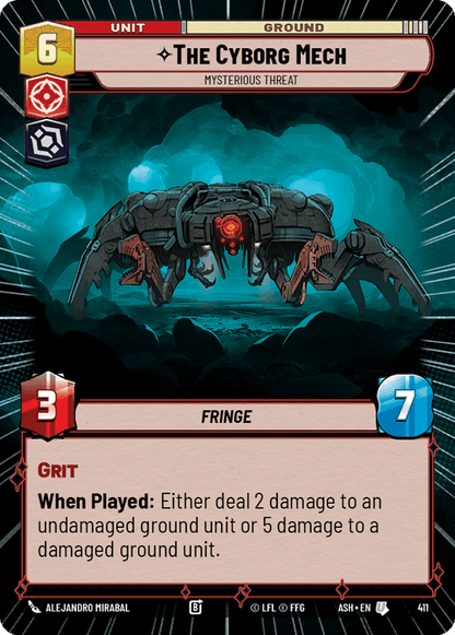 The Cyborg Mech - Mysterious Threat (ASH) Uncommon Star Wars Unlimited Fantasy Flight Games Hyperspace Non-Foil