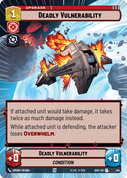 Deadly Vulnerability (ASH) Uncommon Star Wars Unlimited Fantasy Flight Games Hyperspace Non-Foil