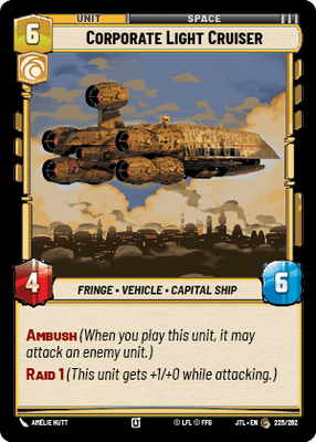 Corporate Light Cruiser (JTL) Common Fantasy Flight Games Standard Non-Foil