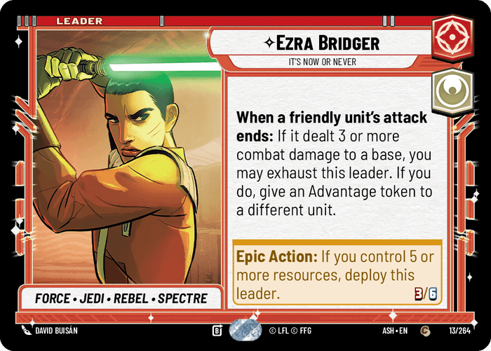 Ezra Bridger - It's Now or Never (ASH) Common Star Wars Unlimited Fantasy Flight Games Standard Non-Foil