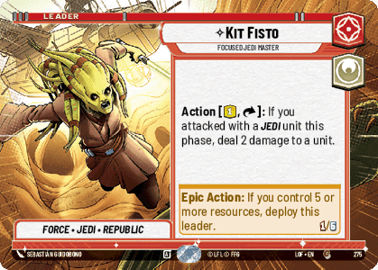 Kit Fisto - Focused Jedi Master (LOF) Common Fantasy Flight Games Hyperspace Non-Foil