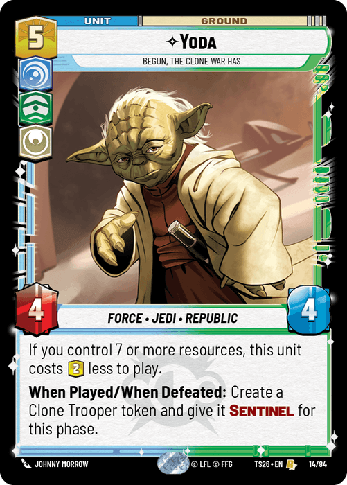 Yoda - Begun, the Clone War Has (TS26) Rare Fantasy Flight Games Standard Non-Foil