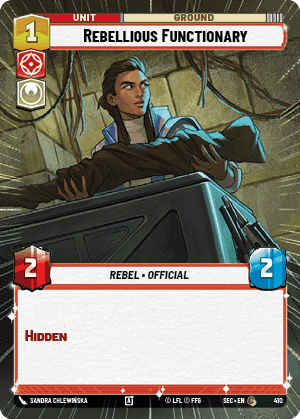 Rebellious Functionary (SEC) Common Fantasy Flight Games Hyperspace Non-Foil