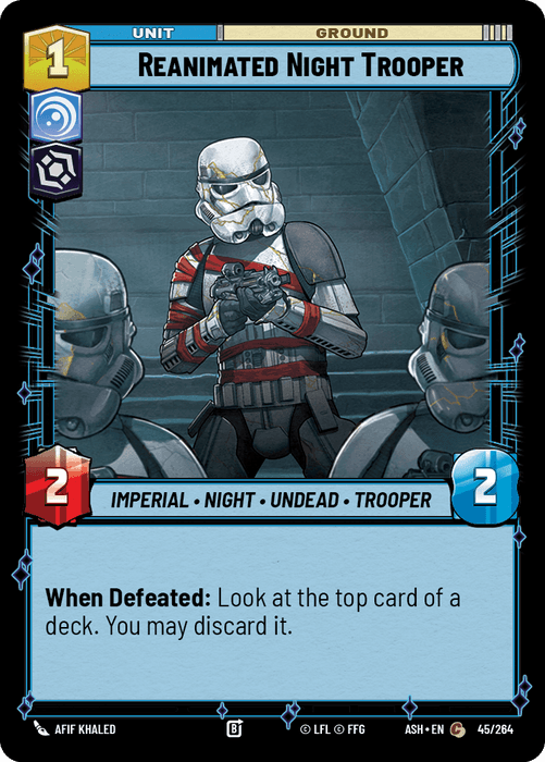 Reanimated Night Trooper (ASH) Common Star Wars Unlimited Fantasy Flight Games Standard Non-Foil
