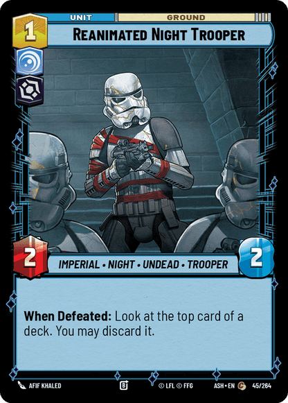 Reanimated Night Trooper (ASH) Common Star Wars Unlimited Fantasy Flight Games Standard Non-Foil