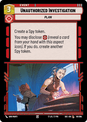 Unauthorized Investigation (SEC) Common Fantasy Flight Games