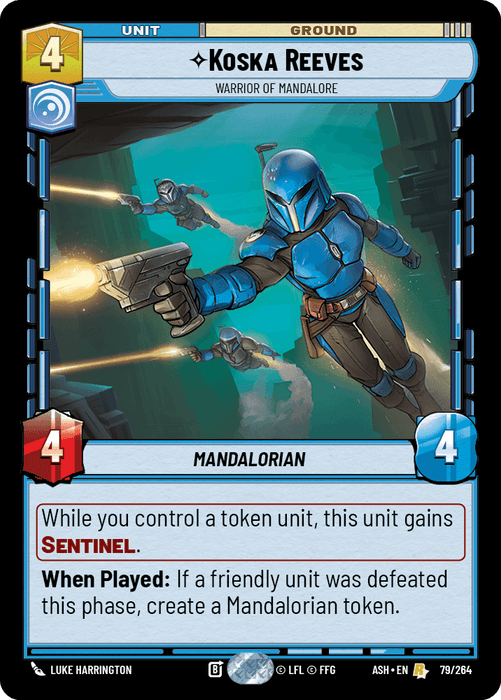 Koska Reeves - Warrior of Mandalore (ASH) Rare Star Wars Unlimited Fantasy Flight Games Standard Non-Foil