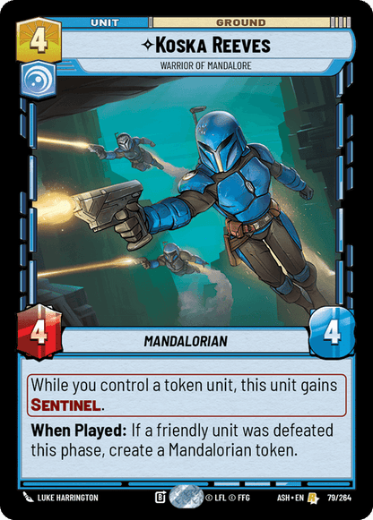 Koska Reeves - Warrior of Mandalore (ASH) Rare Star Wars Unlimited Fantasy Flight Games Standard Non-Foil