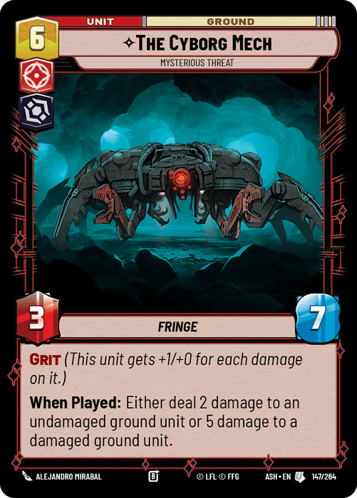 The Cyborg Mech - Mysterious Threat (ASH) Uncommon Star Wars Unlimited Fantasy Flight Games Standard Non-Foil