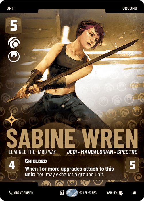 Sabine Wren - I Learned the Hard Way (ASH) Uncommon Star Wars Unlimited Fantasy Flight Games Prestige Non-Foil