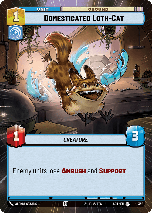 Domesticated Loth-Cat (ASH) Uncommon Star Wars Unlimited Fantasy Flight Games Hyperspace Non-Foil