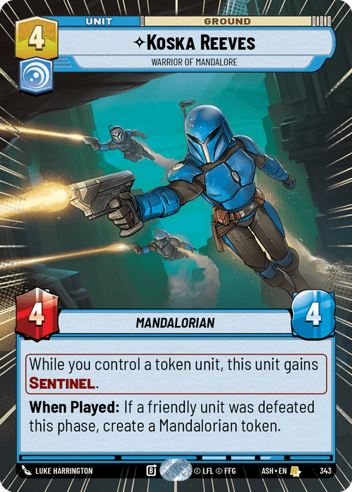 Koska Reeves - Warrior of Mandalore (ASH) Rare Star Wars Unlimited Fantasy Flight Games Hyperspace Non-Foil