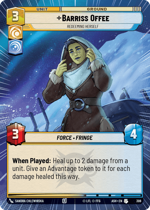 Barriss Offee - Redeeming Herself (ASH) Uncommon Star Wars Unlimited Fantasy Flight Games Hyperspace Non-Foil
