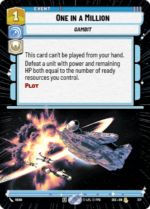 One in a Million (SEC) Rare Fantasy Flight Games Hyperspace Non-Foil