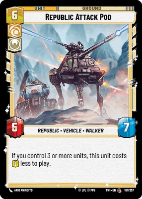 Republic Attack Pod (TWI) Common Star Wars Unlimited Fantasy Flight Games Standard Non-Foil 