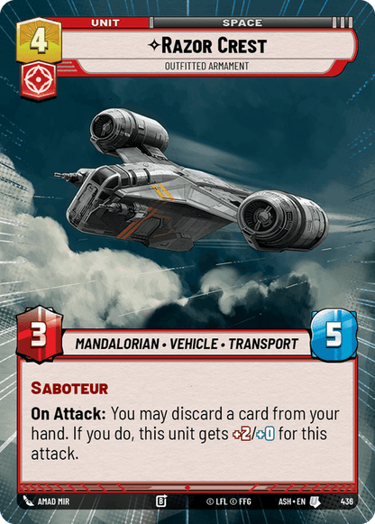 Razor Crest - Outfitted Armament (ASH) Uncommon Star Wars Unlimited Fantasy Flight Games Hyperspace Non-Foil