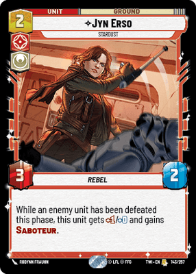 Jyn Erso - Stardust (TWI) Rare Star Wars Unlimited Fantasy Flight Games Standard Non-Foil 