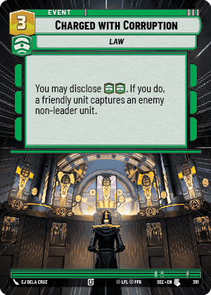 Charged with Corruption (SEC) Uncommon Fantasy Flight Games Hyperspace Non-Foil