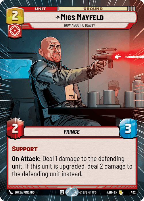 Migs Mayfeld - How About a Toast? (ASH) Rare Star Wars Unlimited Fantasy Flight Games Hyperspace Non-Foil