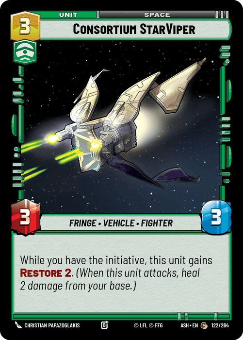 Consortium StarViper (ASH) Common Star Wars Unlimited Fantasy Flight Games Standard Non-Foil