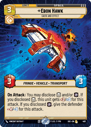 Ebon Hawk - Cause and Effect (SEC) Rare Fantasy Flight Games