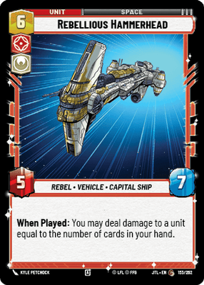 Rebellious Hammerhead (JTL) Common Fantasy Flight Games Standard Non-Foil