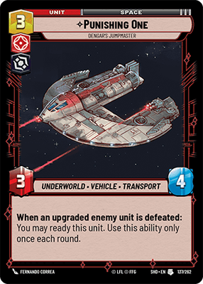 Punishing One - Dengar's Jumpmaster (SHD) Uncommon Star Wars Unlimited Fantasy Flight Games Standard Non-Foil 