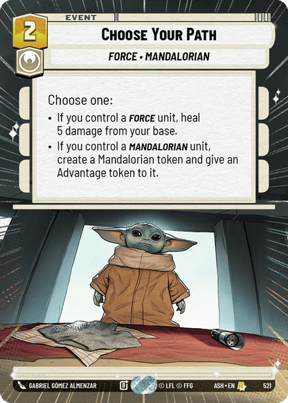Choose Your Path (ASH) Rare Star Wars Unlimited Fantasy Flight Games Hyperspace Non-Foil
