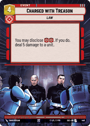 Charged with Treason (SEC) Uncommon Fantasy Flight Games Hyperspace Non-Foil