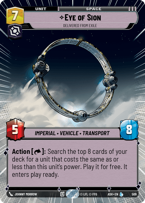 Eye of Sion - Delivered from Exile (ASH) Legendary Star Wars Unlimited Fantasy Flight Games Hyperspace Non-Foil
