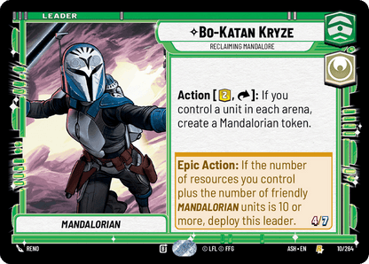 Bo-Katan Kryze - Reclaiming Mandalore (ASH) Rare Star Wars Unlimited Fantasy Flight Games Standard Non-Foil