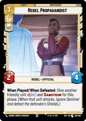Rebel Propagandist (SEC) Uncommon Fantasy Flight Games Standard Non-Foil