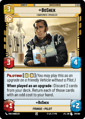BoShek - Charismatic Smuggler (JTL) Uncommon Fantasy Flight Games Standard Non-Foil